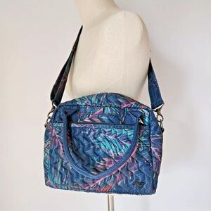 LUG Jive Tropical Multicolor Quilted Crossbody Bag Two-Handle Adjustable Strap
